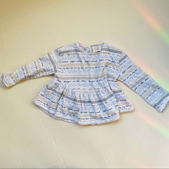 ZARA White Peplum Long Sleeved Top - Picture 1 of 3